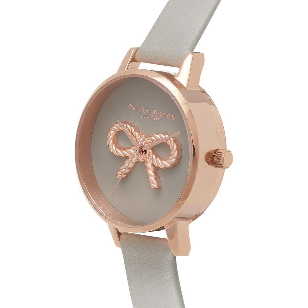 Olivia Burton Gray Artificial Leather Dress Watch