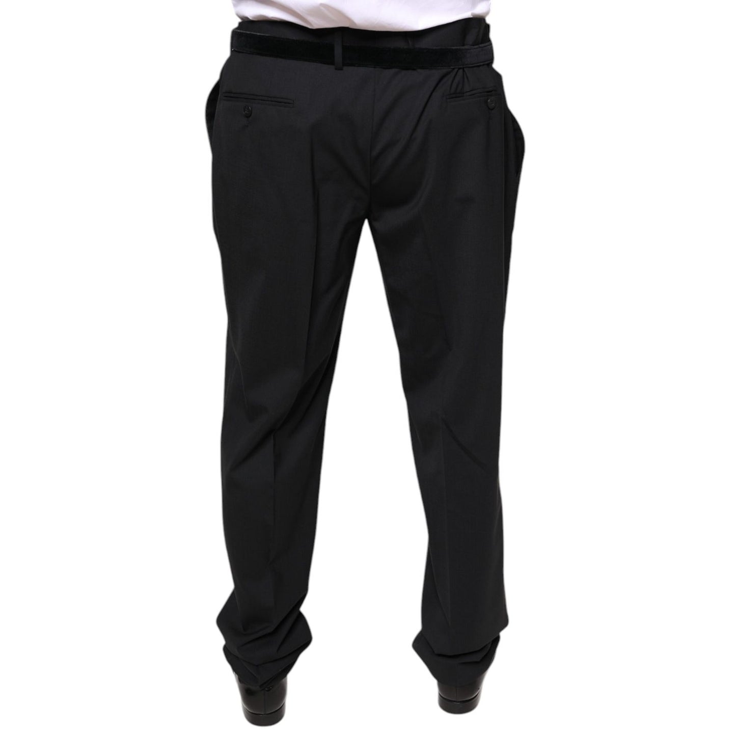Dolce & Gabbana Black Wool Men Formal Dress Pants