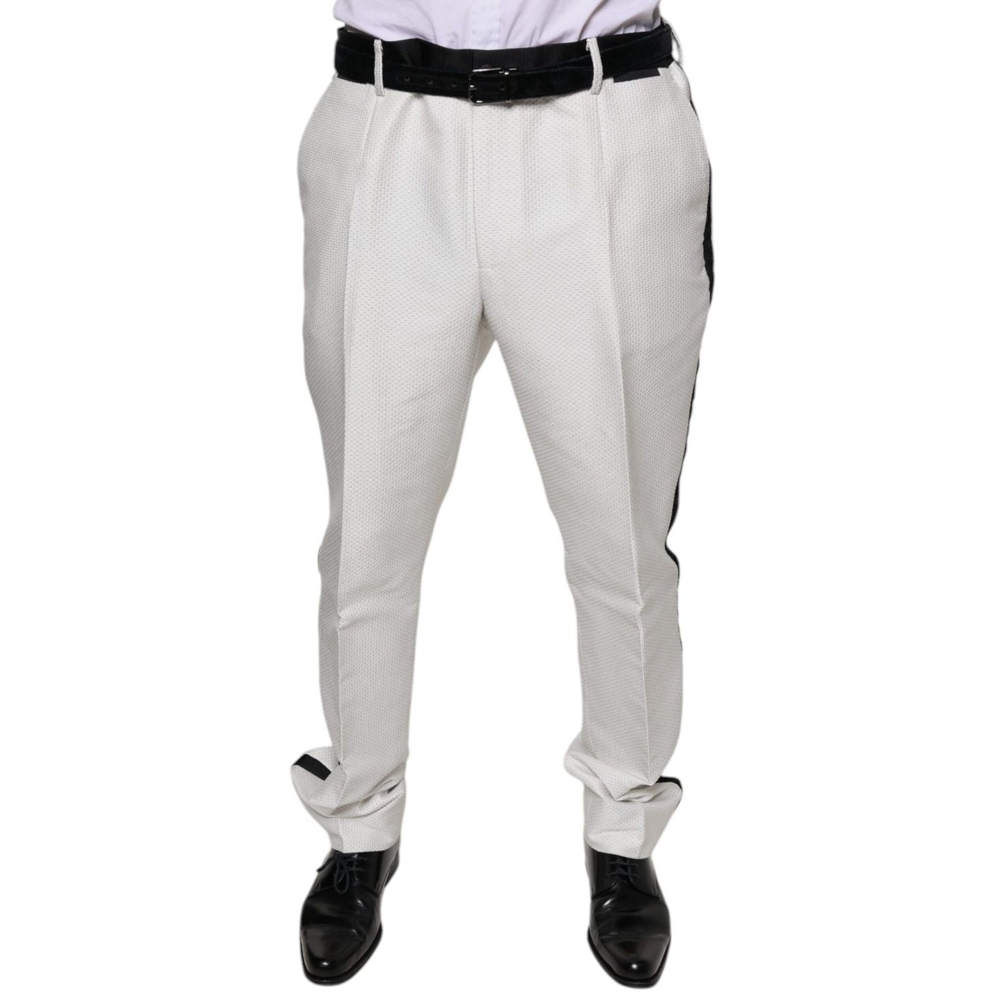 Dolce & Gabbana White Polyester Formal Dress Pants