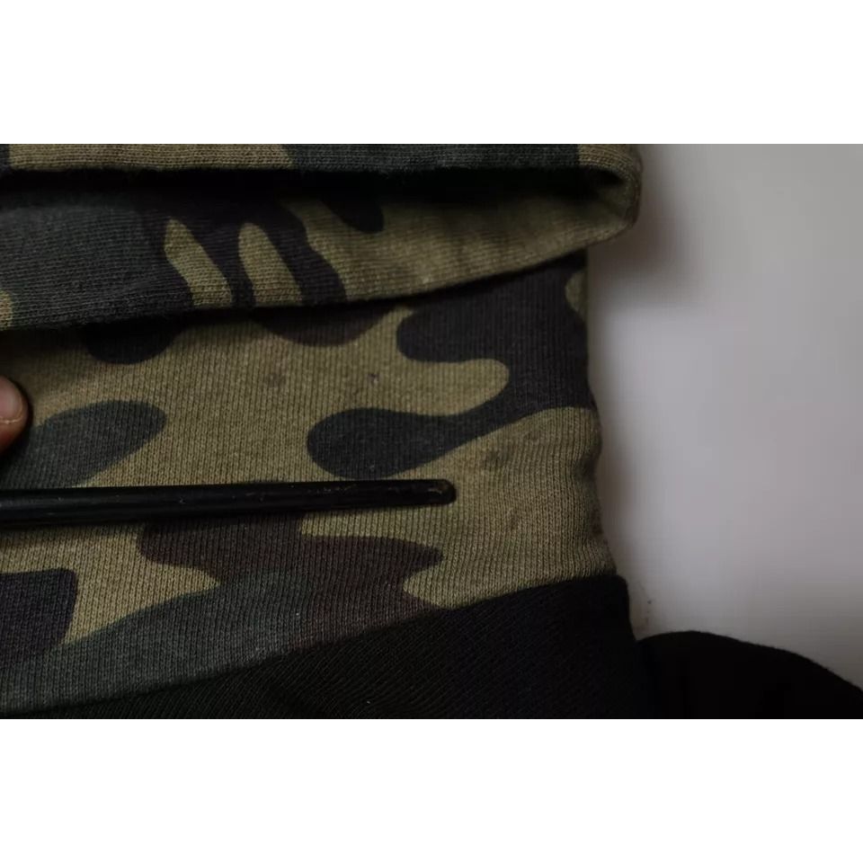 Dolce & Gabbana Black Camouflage Hooded Sweatshirt Sweater