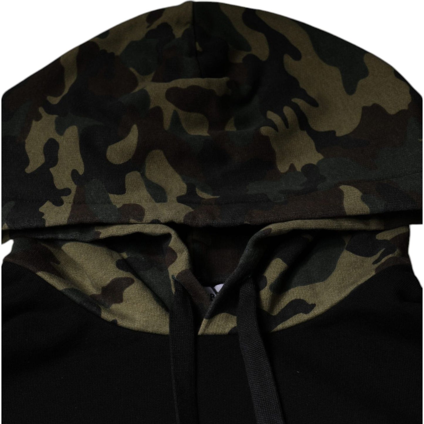 Dolce & Gabbana Black Camouflage Hooded Sweatshirt Sweater
