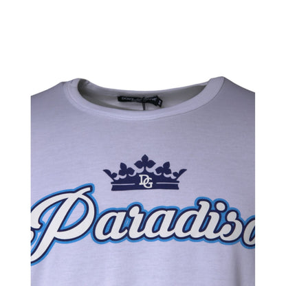 Dolce & Gabbana White Paradiso Cotton Shorts Sleeves T-shirt