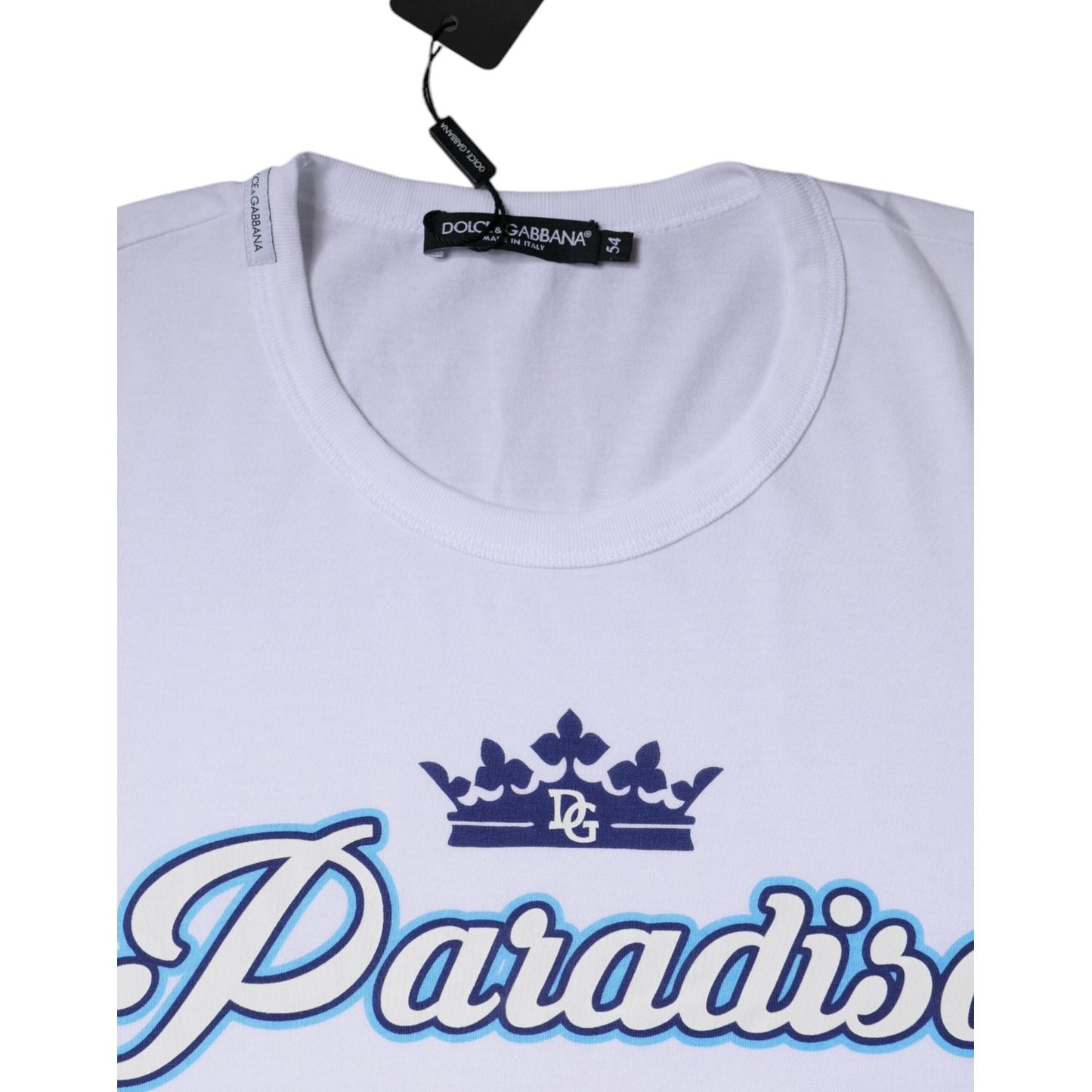 Dolce & Gabbana White Paradiso Cotton Shorts Sleeves T-shirt