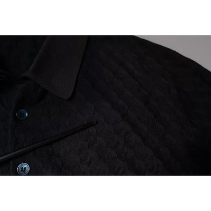 Dolce & Gabbana Multicolor Silk Button Down Collared T-shirt