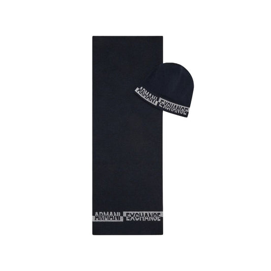 Armani Exchange Blue Wool Scarf AREX-11823300010