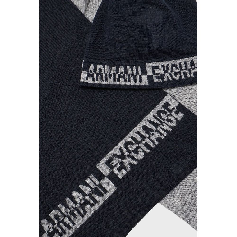 Armani Exchange Blue Wool Scarf AREX-11823300010