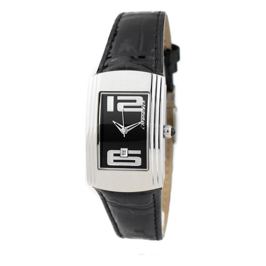 Chronotech Black Leather Watch CHCT7017L04AC