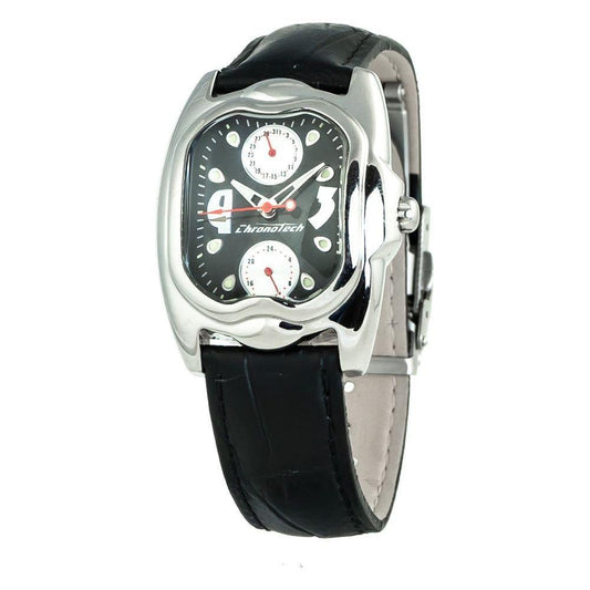 Chronotech Black Leather Watch CHCT7220L05AC