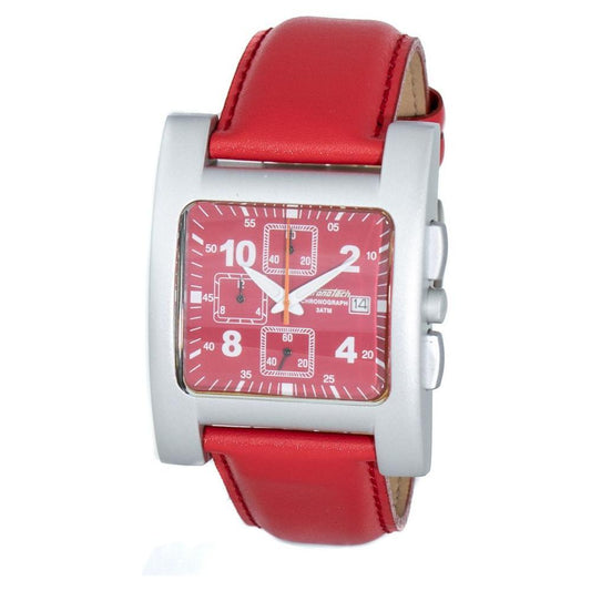 Chronotech Red Leather Watch CHCT728004AC