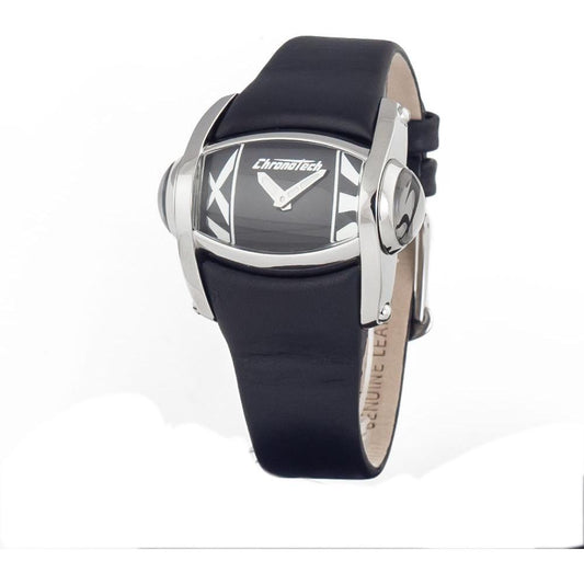 Chronotech Black Leather Watch CHCT7681L08AC