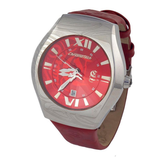 Chronotech Red Leather Watch CHCT7694M03AC