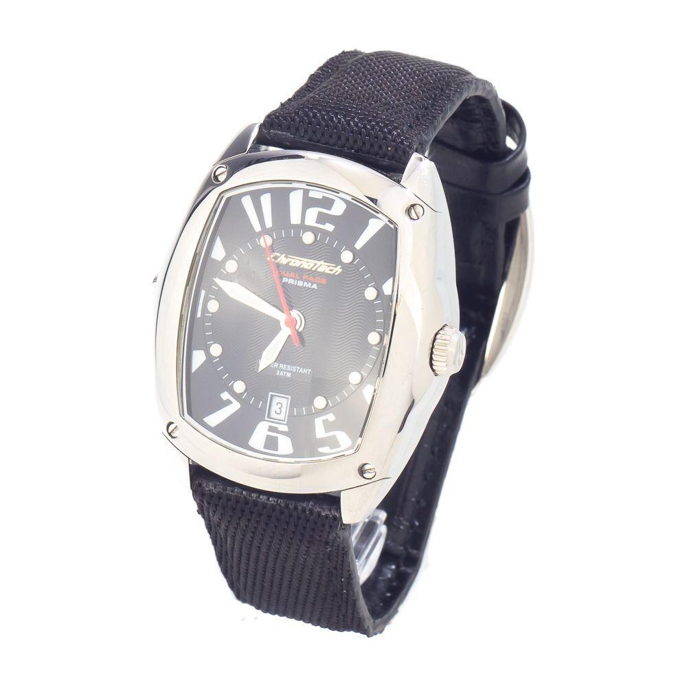 Chronotech Black Leather Watch CHCT7696L03AC