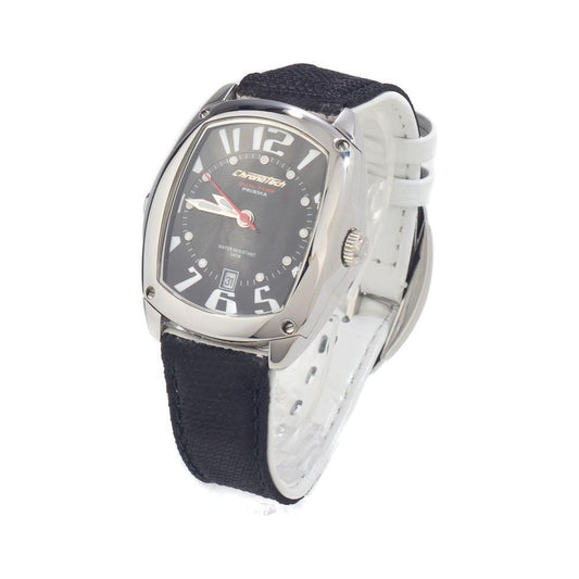 Chronotech Black Leather Watch CHCT7696M01AC