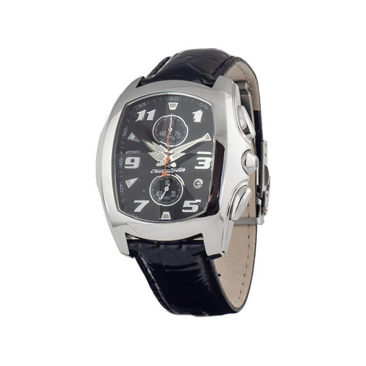 Chronotech Black Leather Watch CHCT7895M62AC