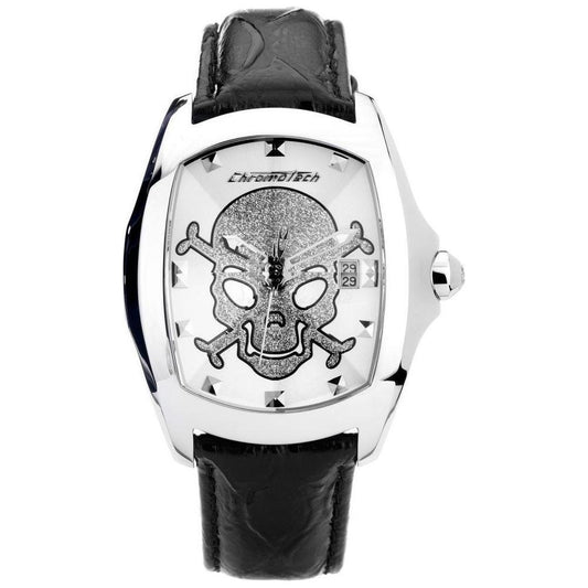 Chronotech Black Leather Watch CHCT7896M104AC