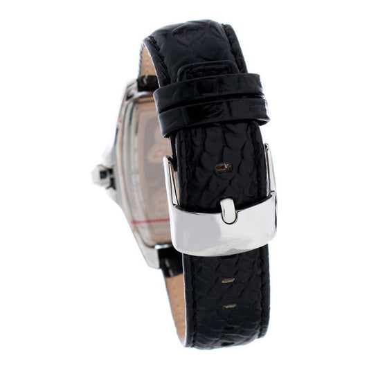 Chronotech Black Leather Watch CHCT7896M104AC