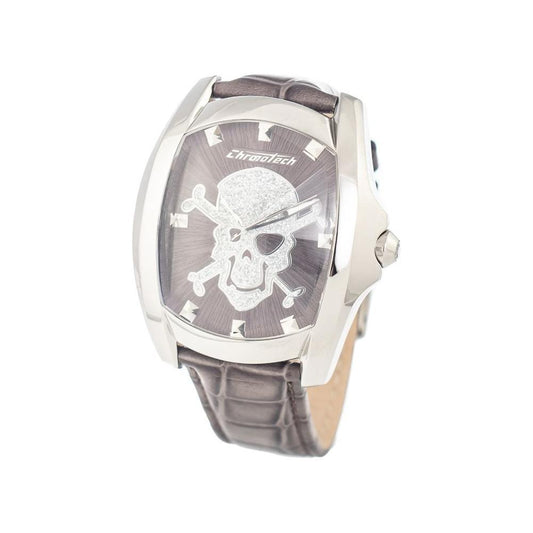 Chronotech Gray Leather Watch CHCT7988M70AC