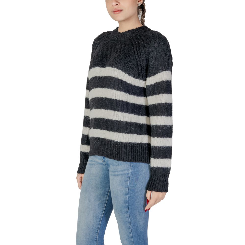 Only Black And White Recycled Polyester Sweatshirt