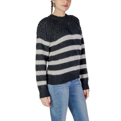 Only Black And White Recycled Polyester Sweatshirt