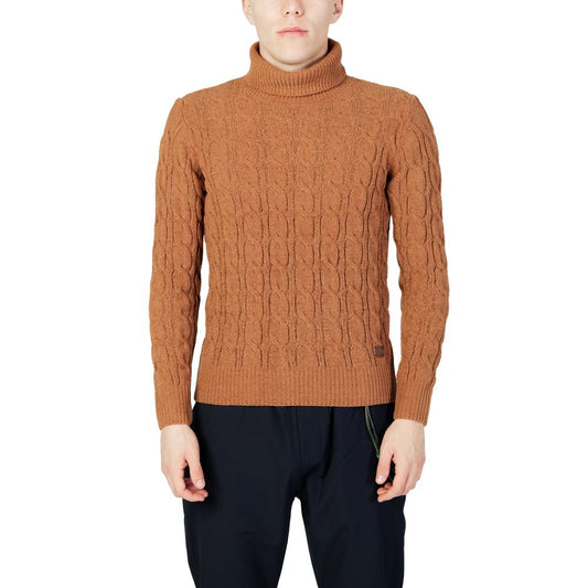 Gianni Lupo Brown Synthetic Turtleneck