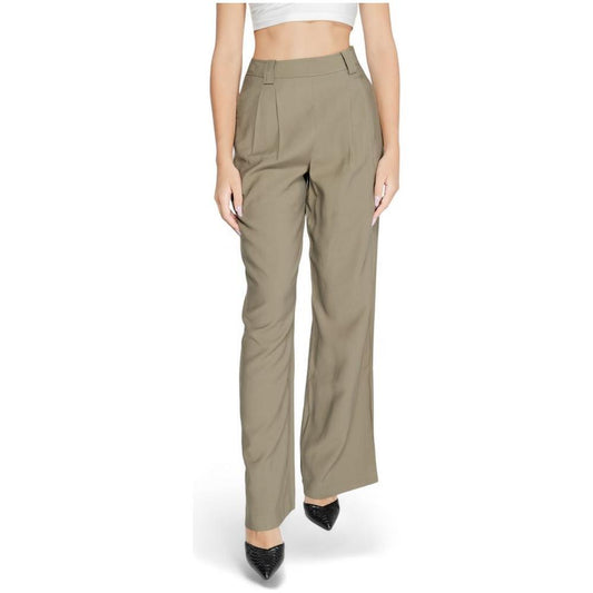 Morgan De Toi Green Cotton Pant MO-14792600149-IT40|S