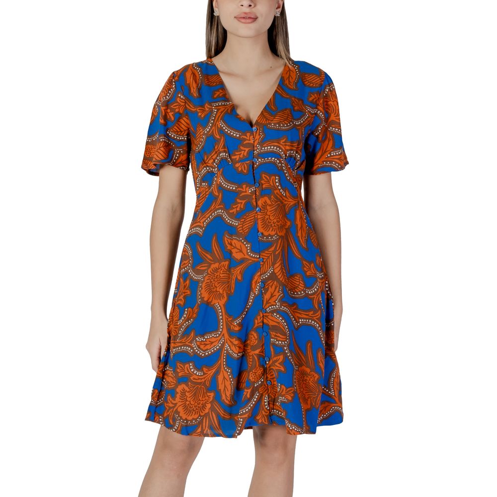 B.Young Blue Viscose Midi Dress