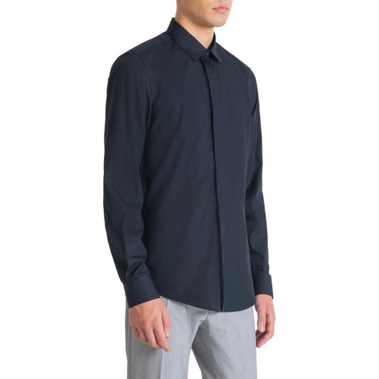 Antony Morato Blue Cotton Shirt AN-10248800010-IT46 | S