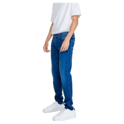 Replay Blue Cotton Relaxed Fit Jeans Replay