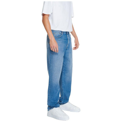 Replay Blue Cotton Relaxed Fit Jeans Replay