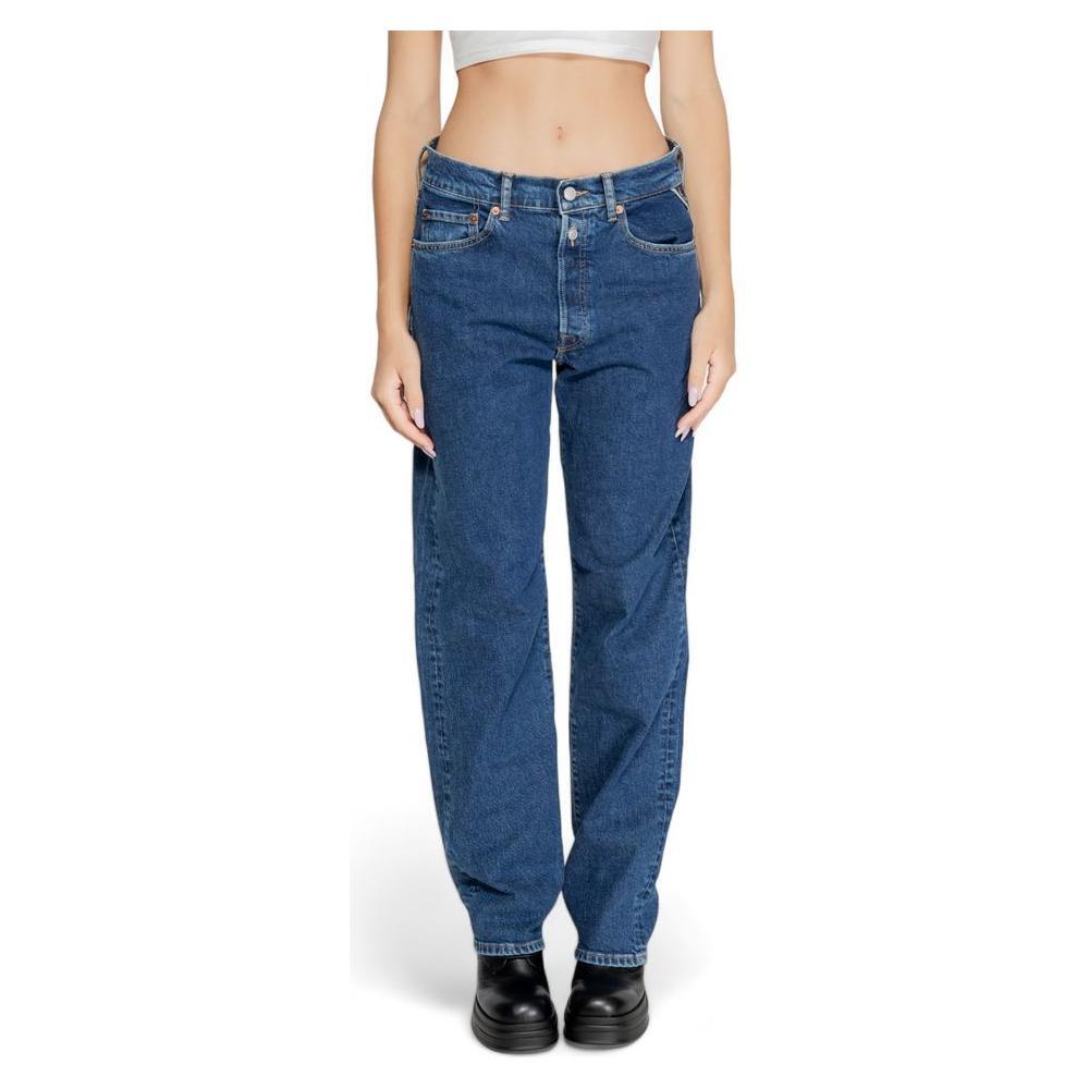 Replay Blue Cotton Mom Jeans Replay