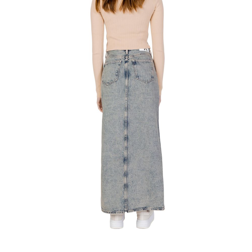 Calvin Klein Jeans Blue Cotton Long Skirt Calvin Klein Jeans