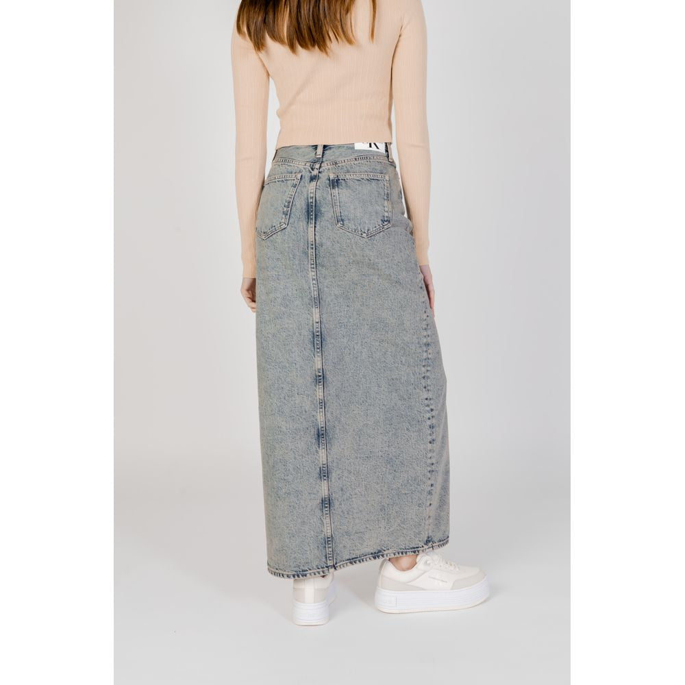 Calvin Klein Jeans Blue Cotton Long Skirt Calvin Klein Jeans