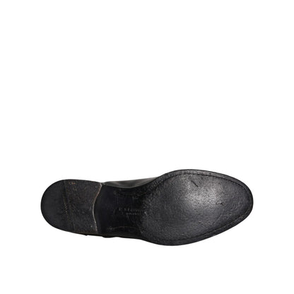 Dolce & Gabbana Black Leather Lace Up Men Derby Formal Shoes