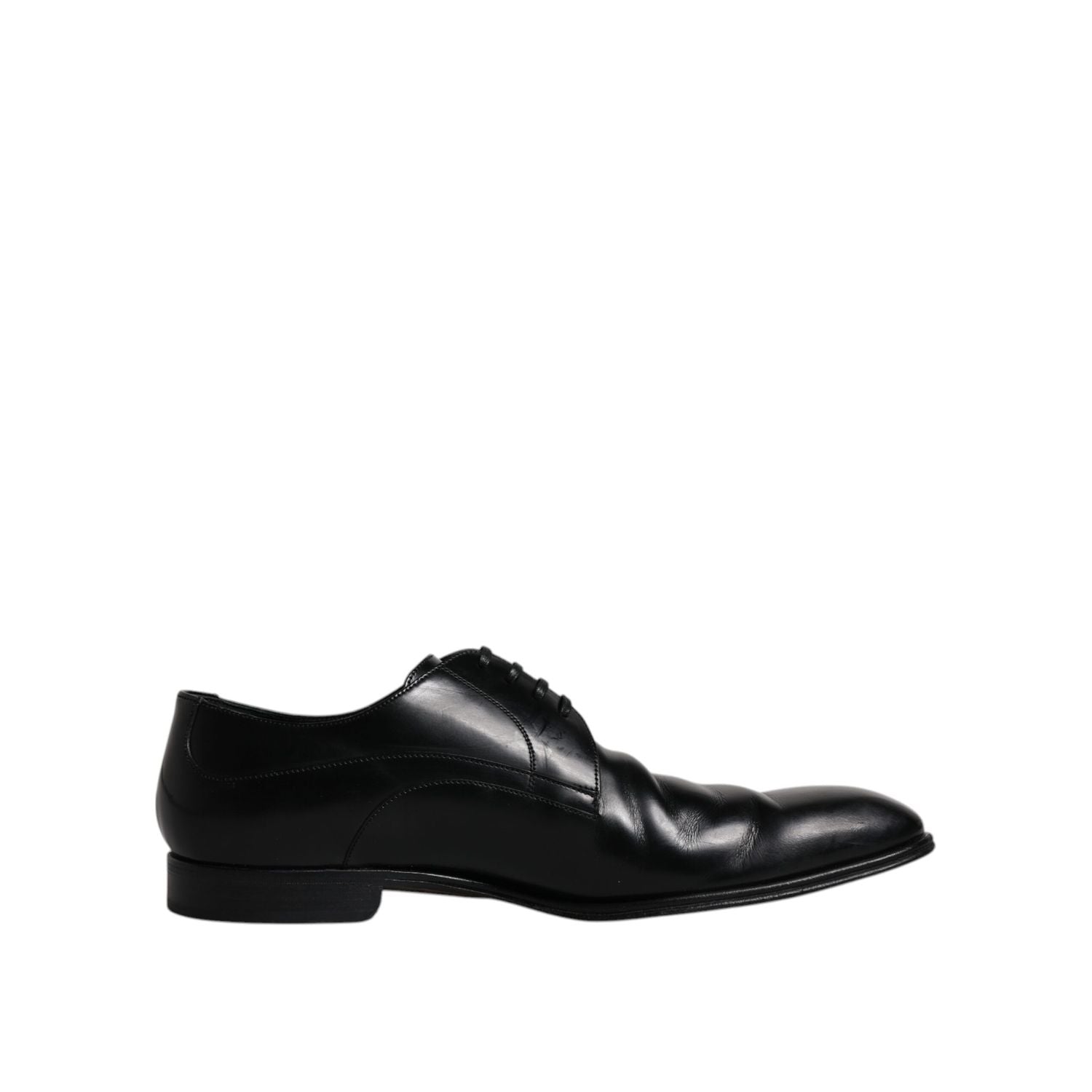 Dolce & Gabbana Black Leather Derby Formal Men Dress Shoes