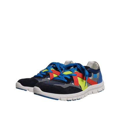 Dolce & Gabbana Multicolor Leather Suede Low Top Sneakers Shoes