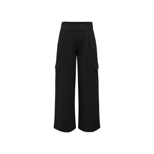 Jacqueline De Yong Black Polyester Casual Pants