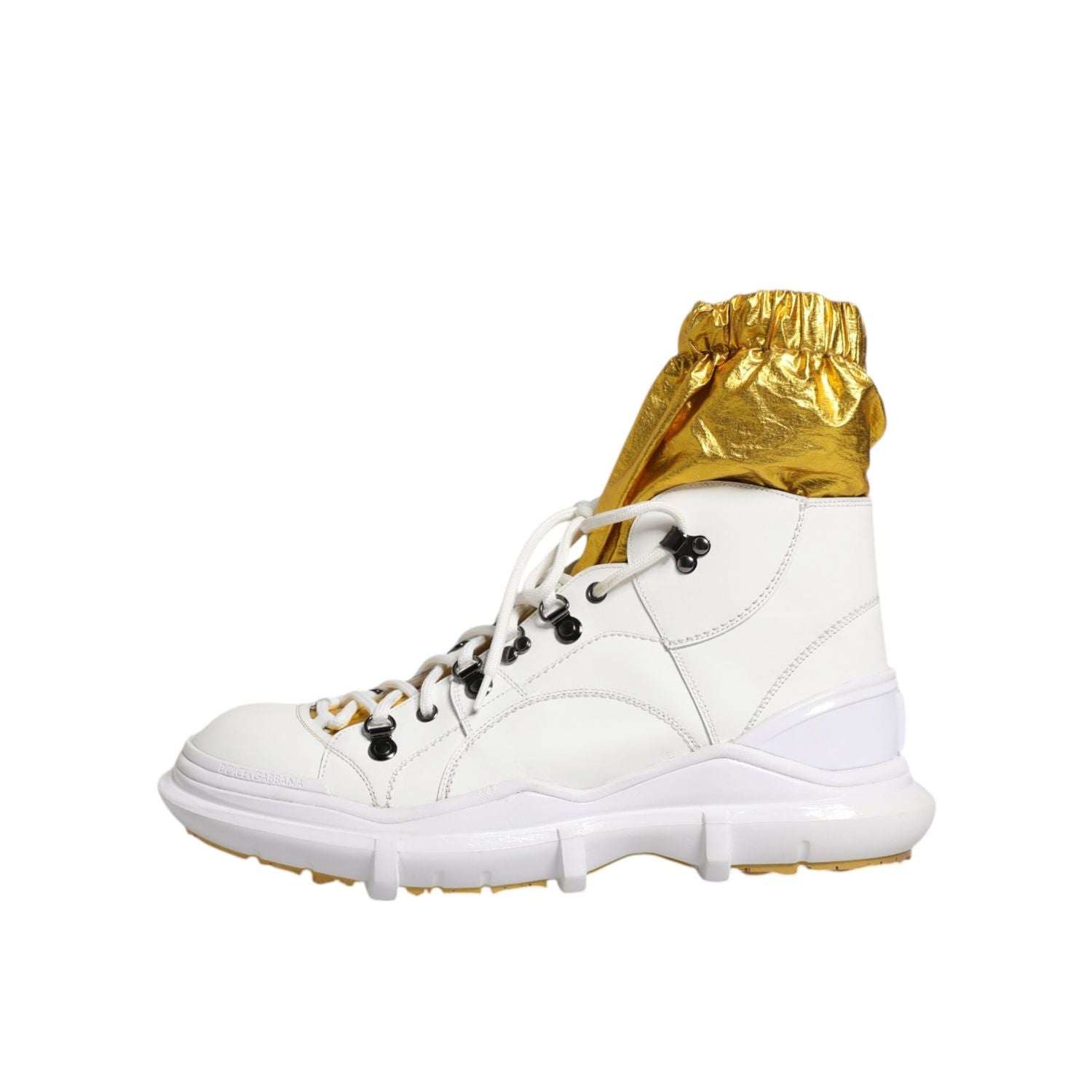 Dolce & Gabbana White Nylon Galileo High Top Sneakers Shoes