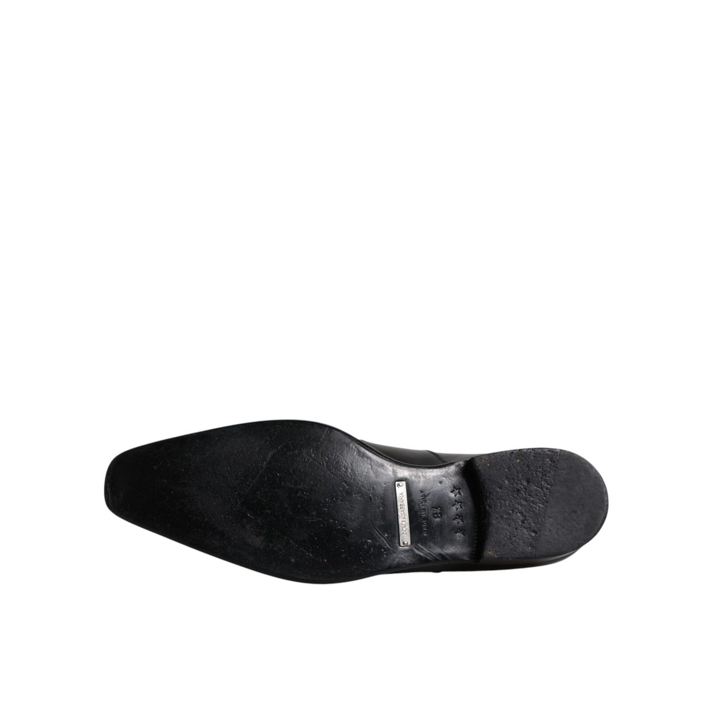 Dolce & Gabbana Black Leather Derby Men Formal Dress Shoes