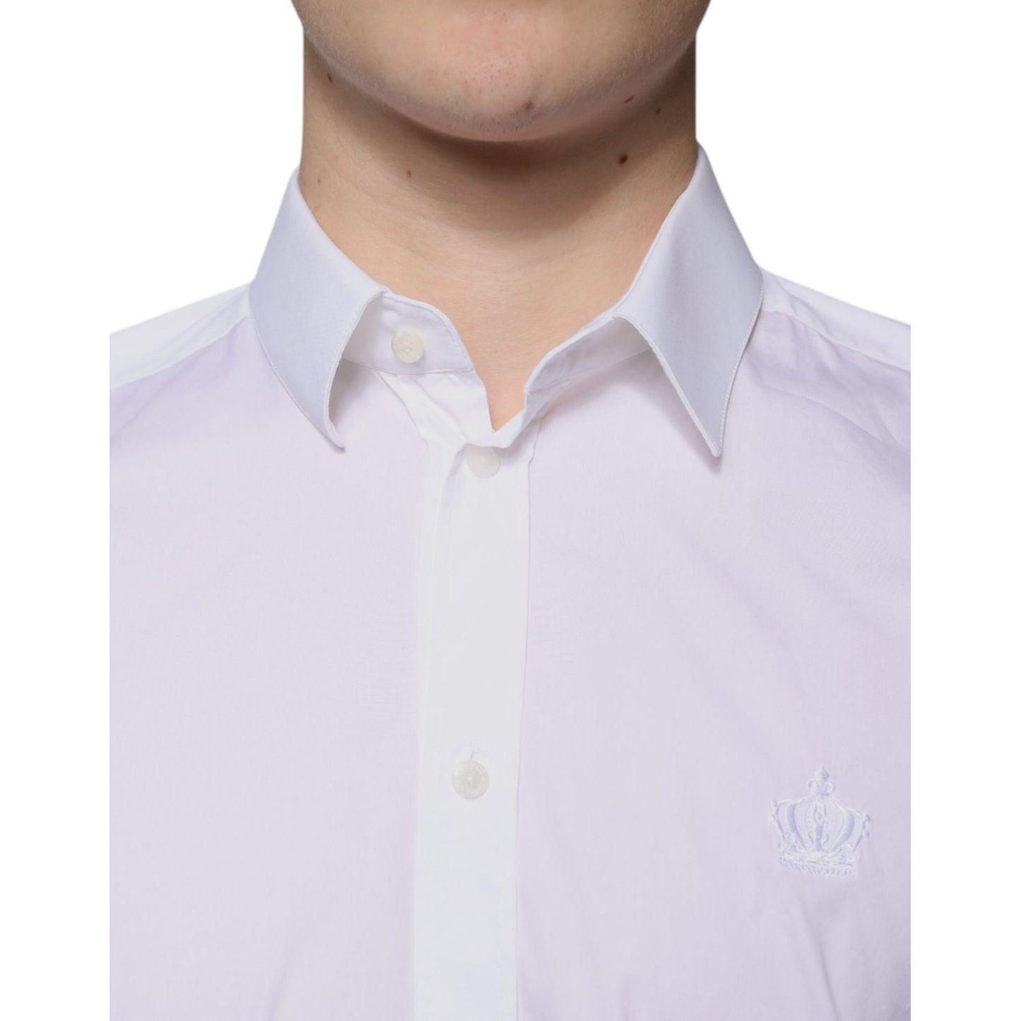 Dolce & Gabbana White Cotton Blend Men MARTINI Dress Shirt