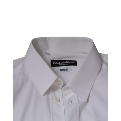 Dolce & Gabbana White Cotton Blend Formal MARTINI Shirt