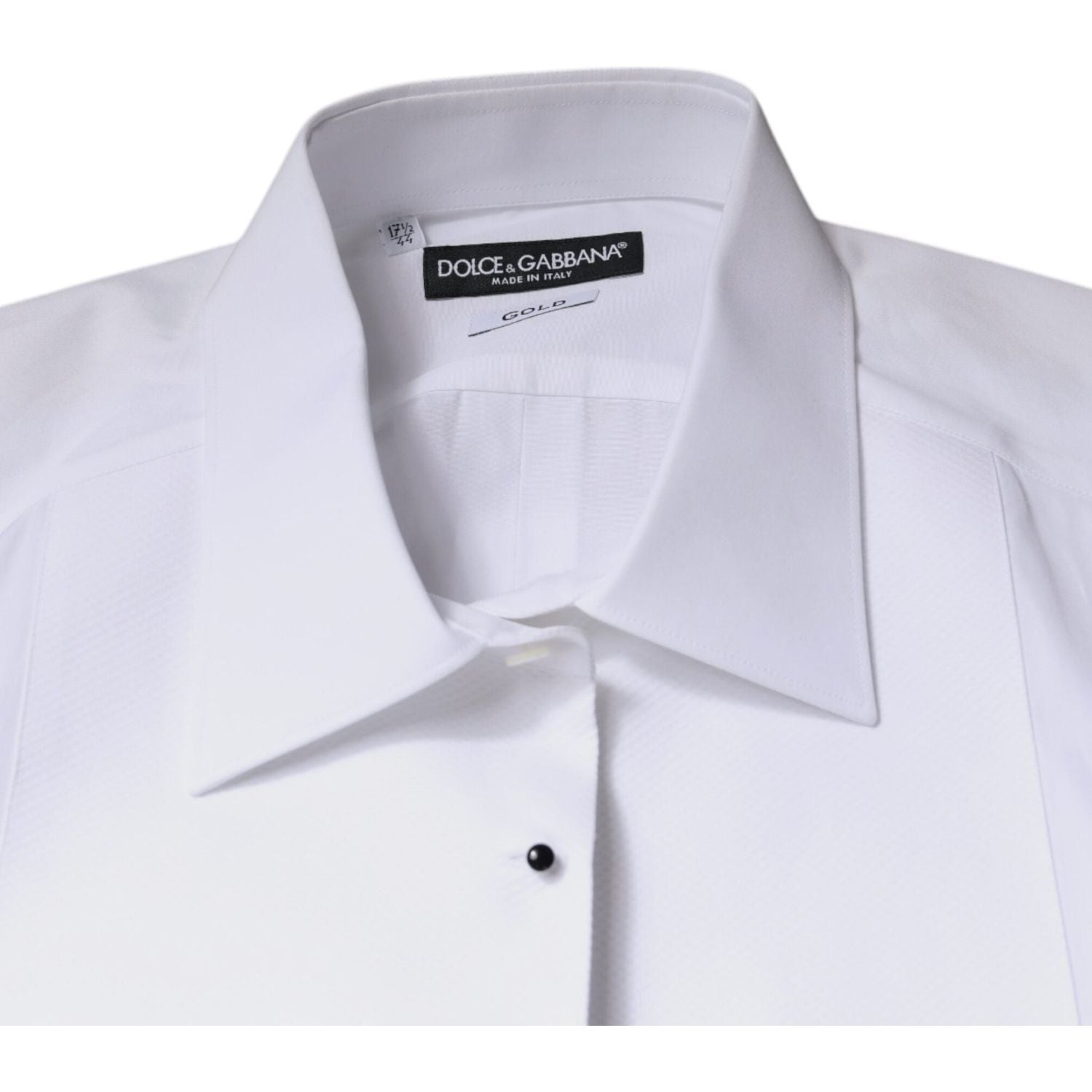 Dolce & Gabbana White Bib Cotton Poplin GOLD Formal Shirt