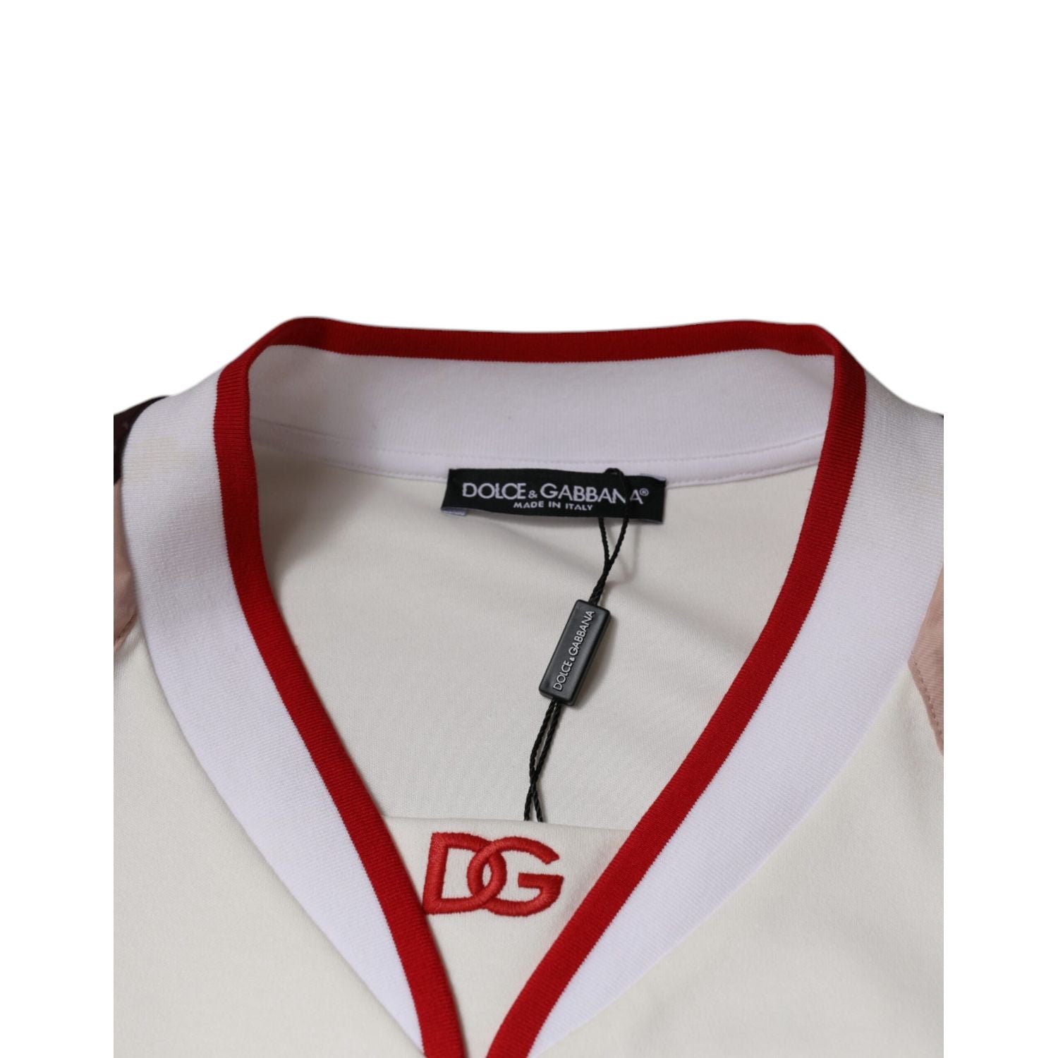 Dolce & Gabbana Multicolor Logo Jersey Cotton V-neck T-shirt