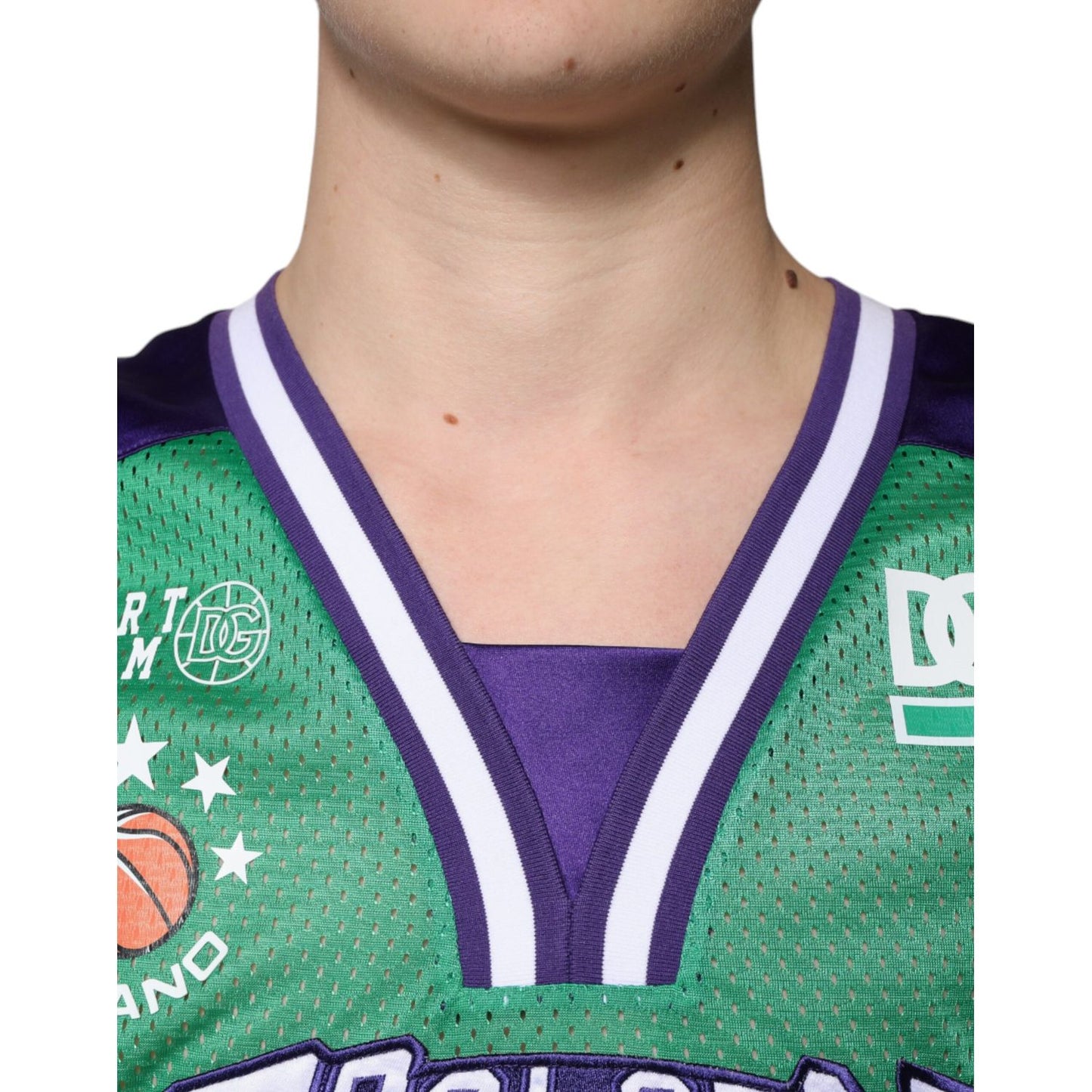 Dolce & Gabbana Green Polyester Jersey Sleeveless T-shirt