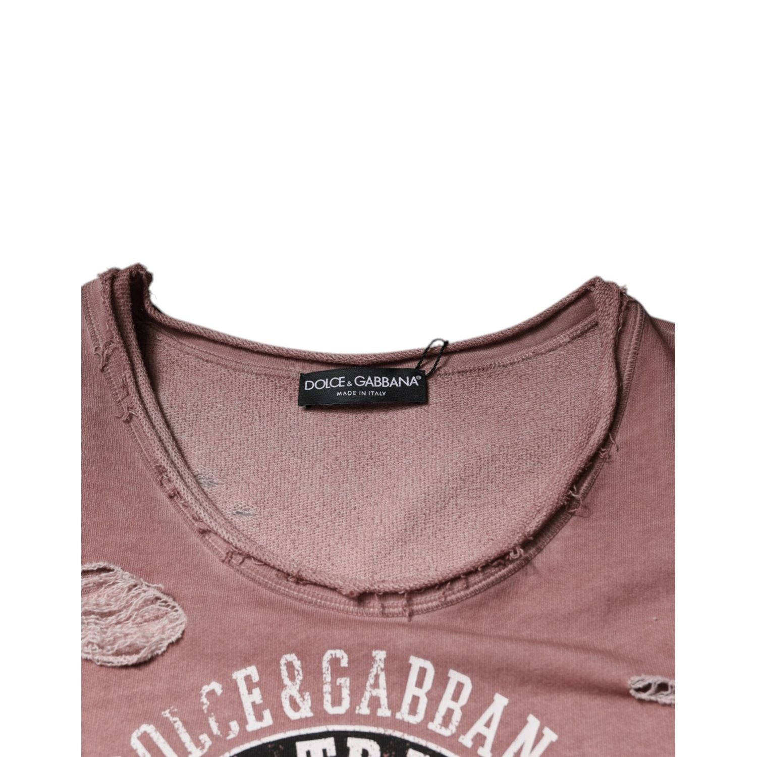 Dolce & Gabbana Brown Cotton Round Neck Sleeveless T-shirt