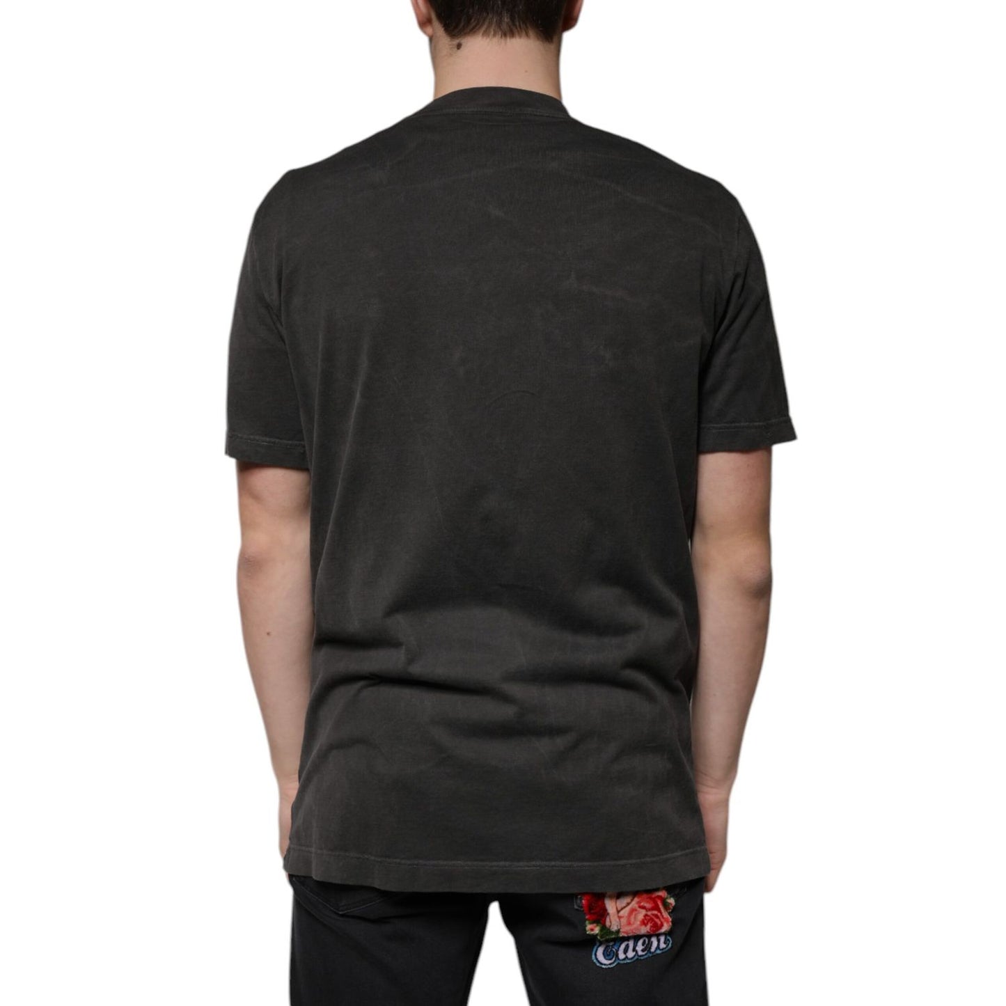 Dolce & Gabbana Black Cotton Crew Neck Short Sleeves T-shirt