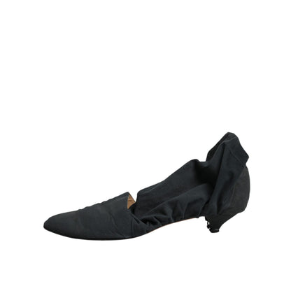 Dolce & Gabbana Green Cotton Sock Style Ankle Boots Shoes