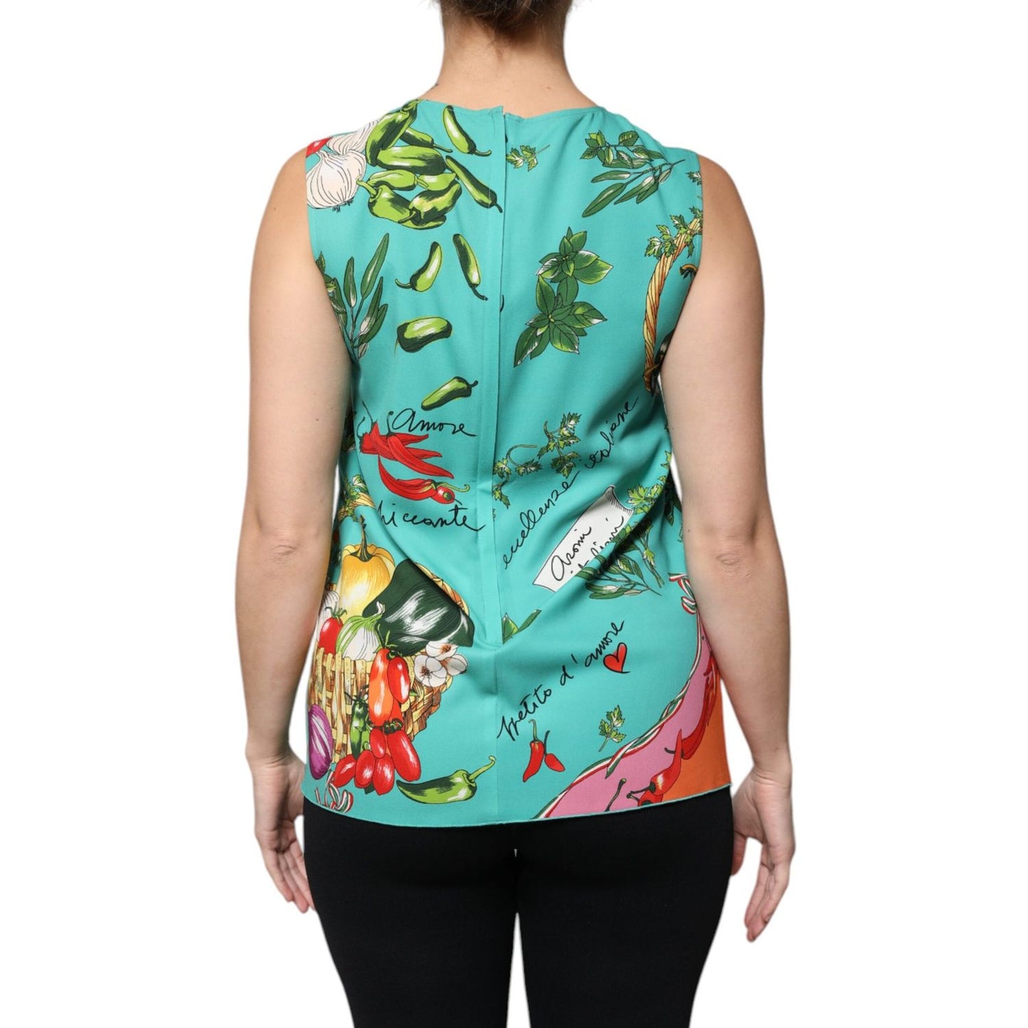 Dolce & Gabbana Multicolor Vegetables Sleeveless Tank Top
