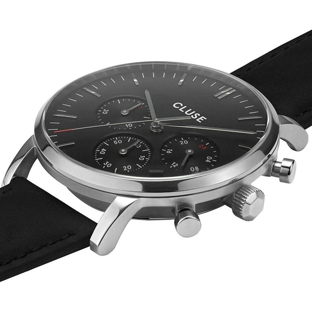 Cluse Black Leather Watch CLCW0101502001AC