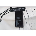 Dolce & Gabbana Elegant Silk Polka Dot Men's Scarf Wrap Silk Scarf Dolce & Gabbana Light Gray