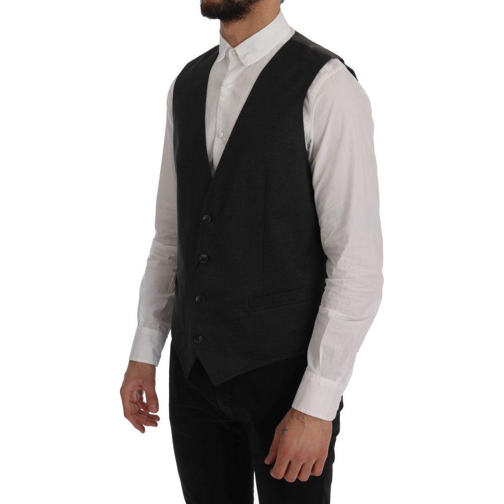 Dolce & Gabbana Gray STAFF Cotton Rayon Vest